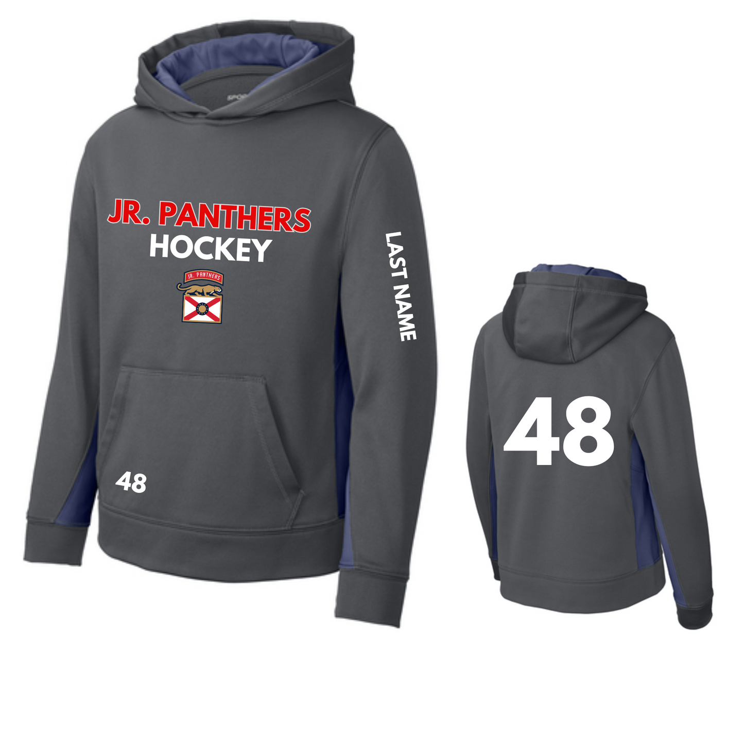 Jr. Panthers Youth Sport-Tek Colorblock Hooded Pullover