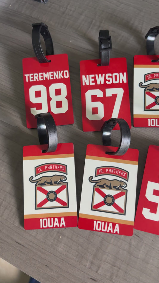 FULLY CUSTOMIZED Bag Tags with Team Logo, Player Name + Number, Personalized to your Team, Single or Double Sided, Luggage, Sports Tags